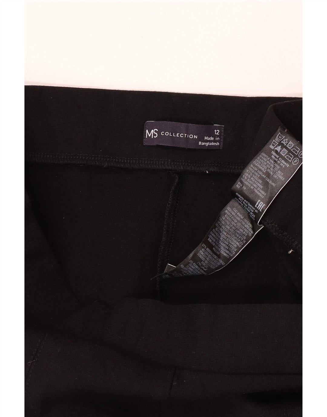 Leggings femininos Marks & Spencer Reino Unido 12 viscose preta média