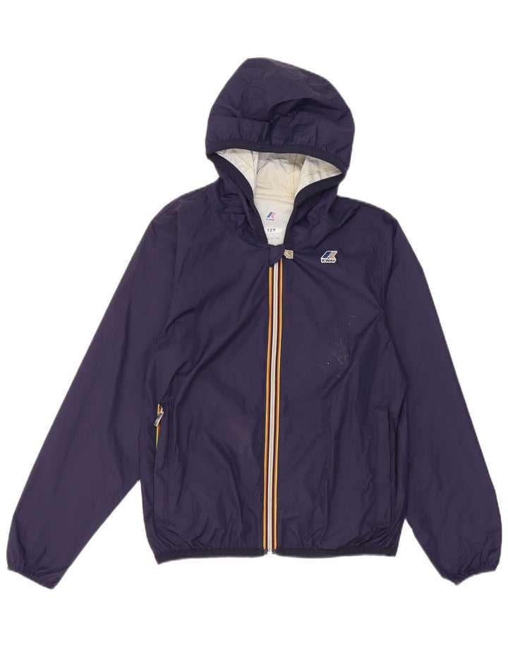 Jaqueta de chuva com capuz K-Way Boys 11-12 anos azul marinho nylon