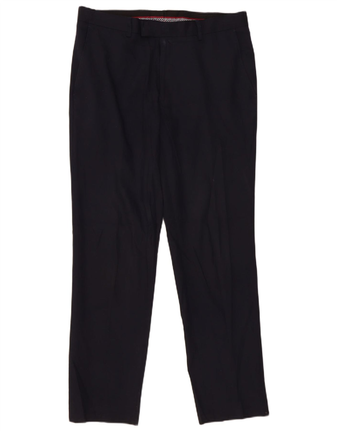 Calça masculina Marks & Spencer Slim Fit W36 L31 Lã Azul Marinho