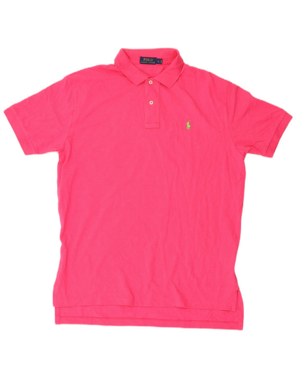 Polo Ralph Lauren Camisa masculina grande de algodão rosa