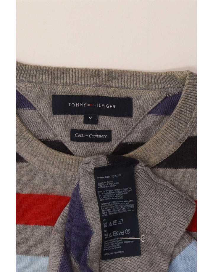 Suéter masculino Tommy Hilfiger com gola redonda listrado médio multicolorido