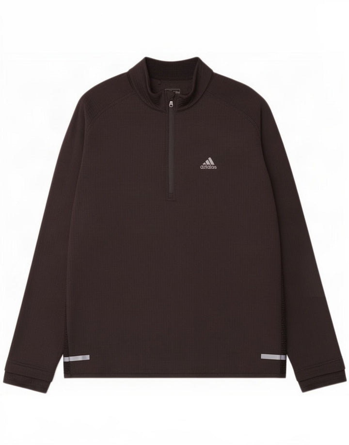 Adidas Mens Climaheat Zip Neck Pullover Treino Top XL Preto Poliéster