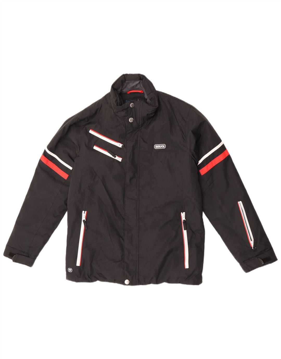 Jaqueta corta-vento masculina BRUGI 13-14 anos listrada preta
