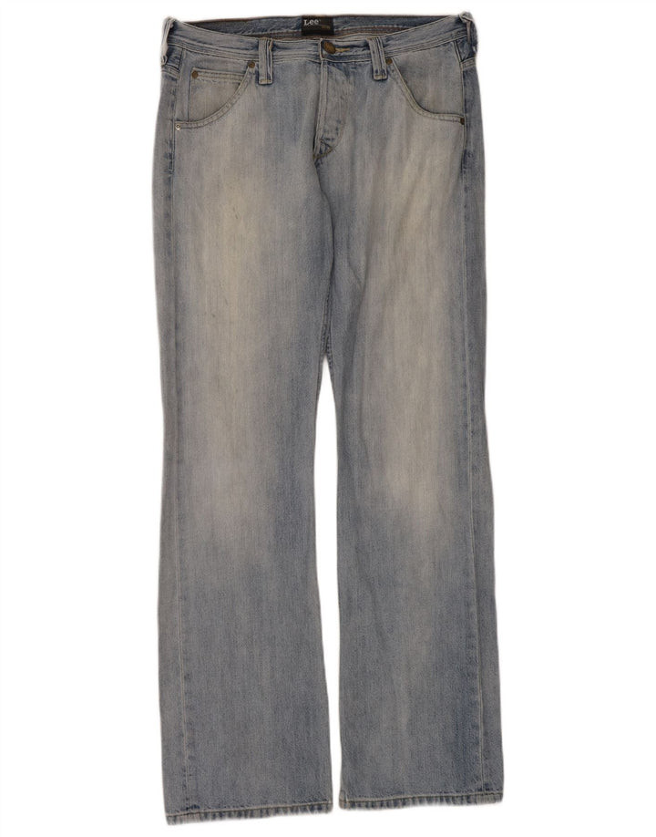Lee Mens Straight Jeans W33 L34 Azul Algodão