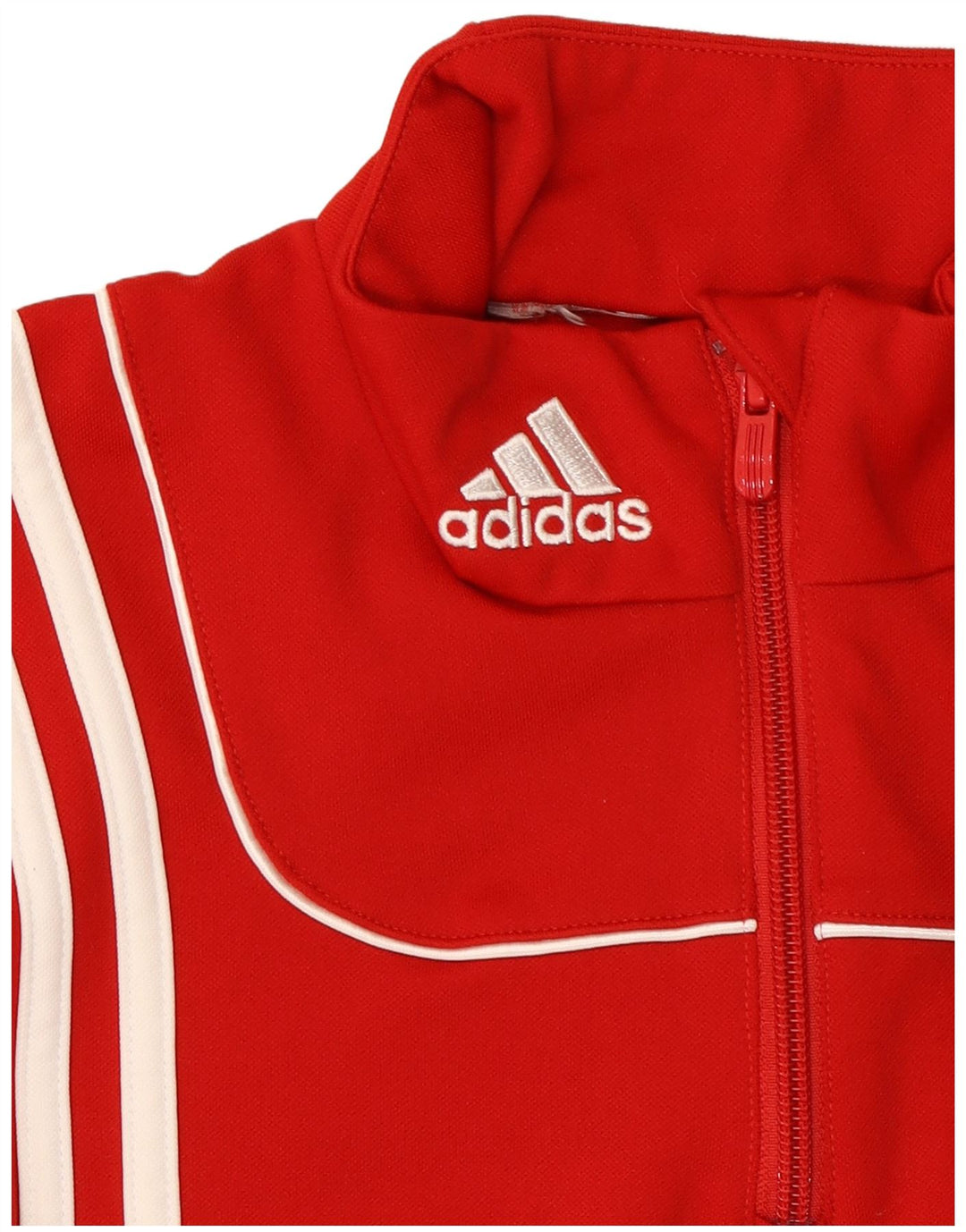 Adidas Mens Zip Neck Moletom Jumper Médio Poliéster Vermelho