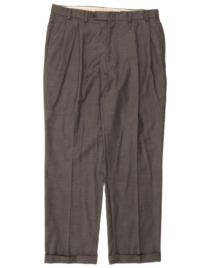 Calça de terno masculina NAUTICA W38 L32 lã cinza