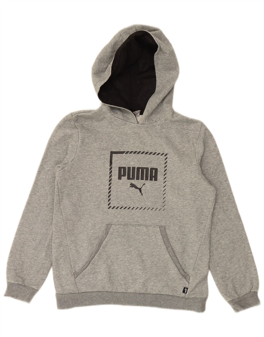 Jumper com capuz gráfico PUMA Boys 13-14 anos algodão cinza