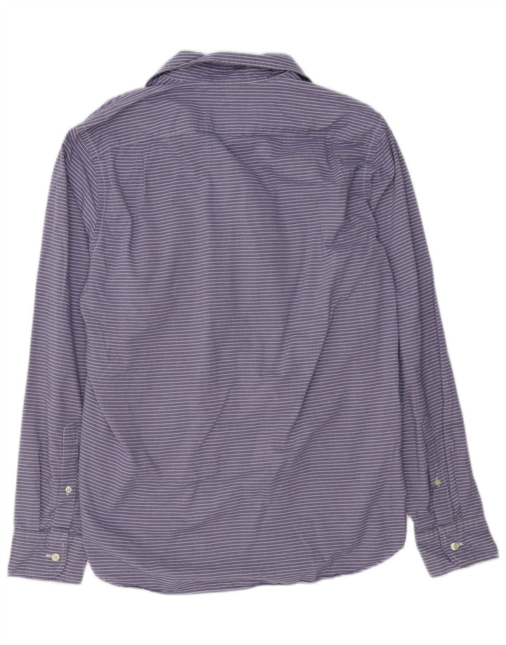 Camisa masculina J. CREW de algodão listrado roxo médio
