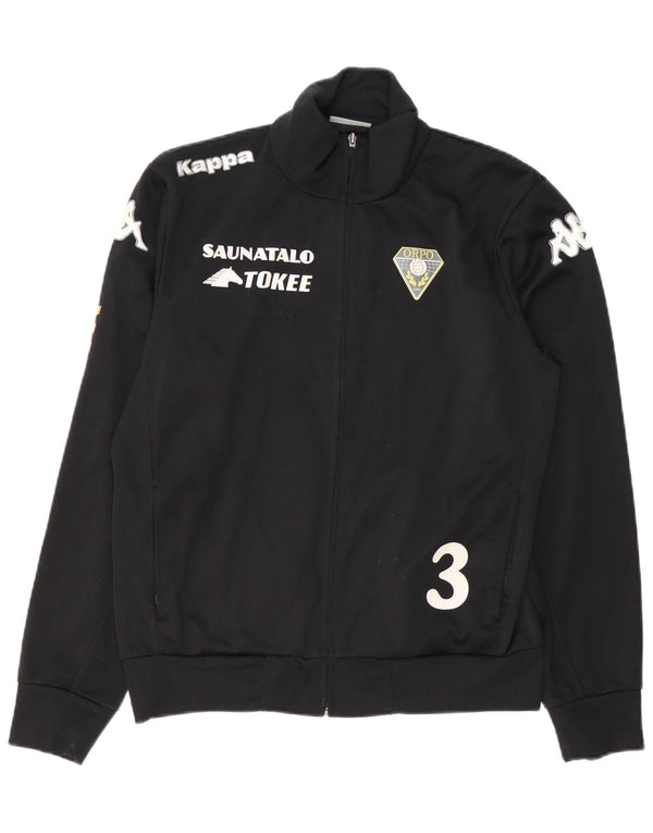 KAPPA Mens Graphic Tracksuit Top Jacket Médio Preto Poliéster