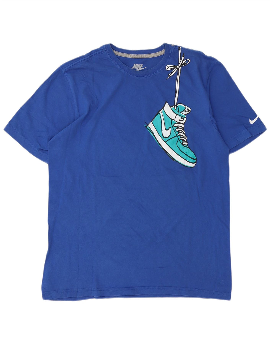 Camiseta masculina NIKE Regular Fit Graphic Top grande algodão azul