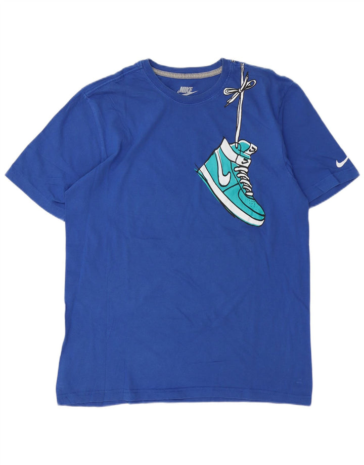Camiseta masculina NIKE Regular Fit Graphic Top grande algodão azul