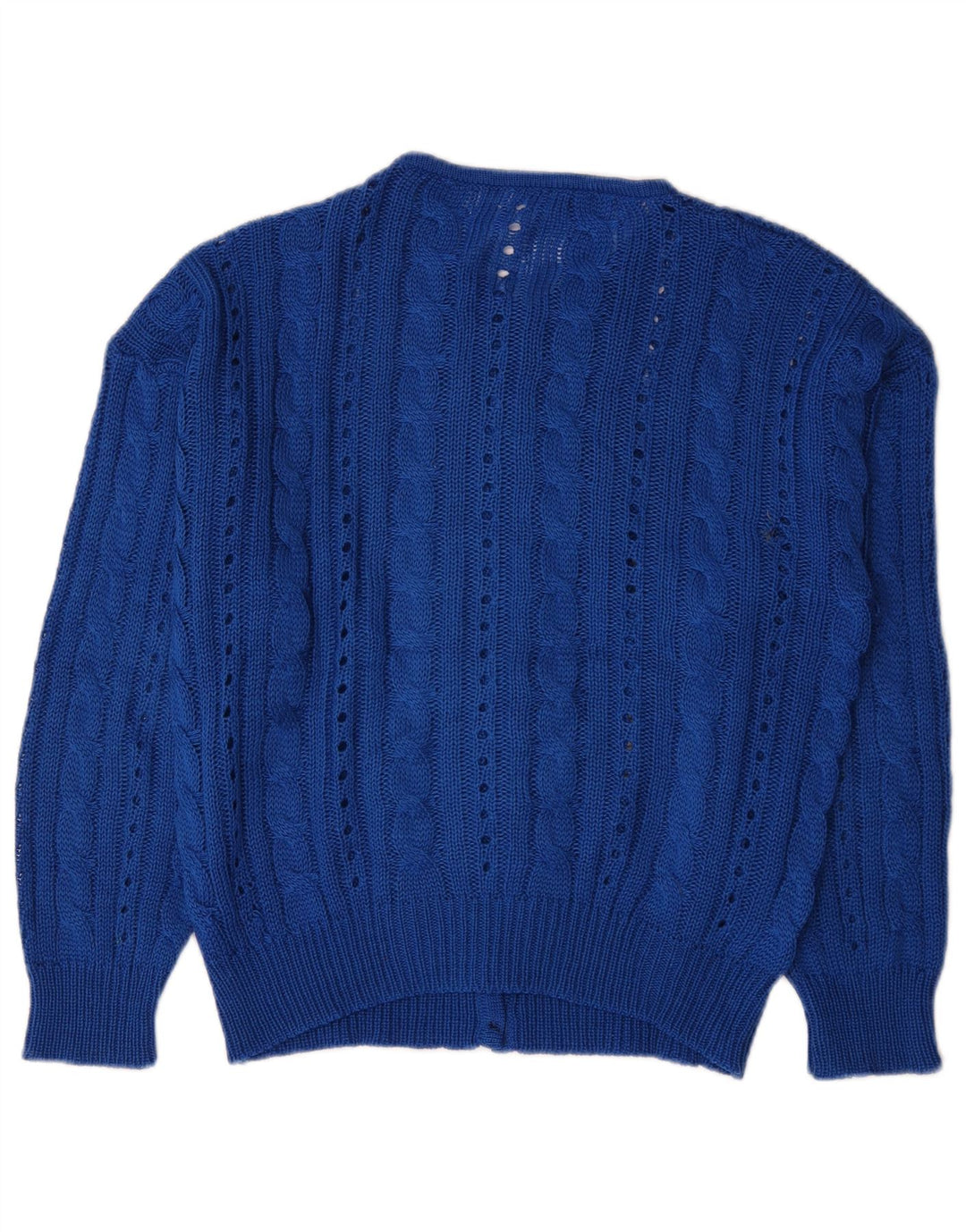 Suéter Cardigan Feminino Vintage Reino Unido 16 Grande Azul