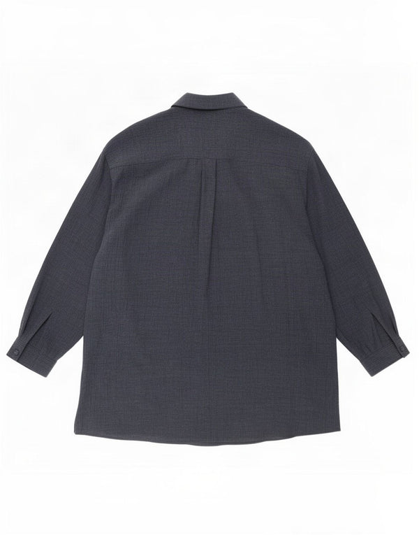 Camisa Longline Feminina Benetton UK 16 Grande Poliéster Azul Marinho