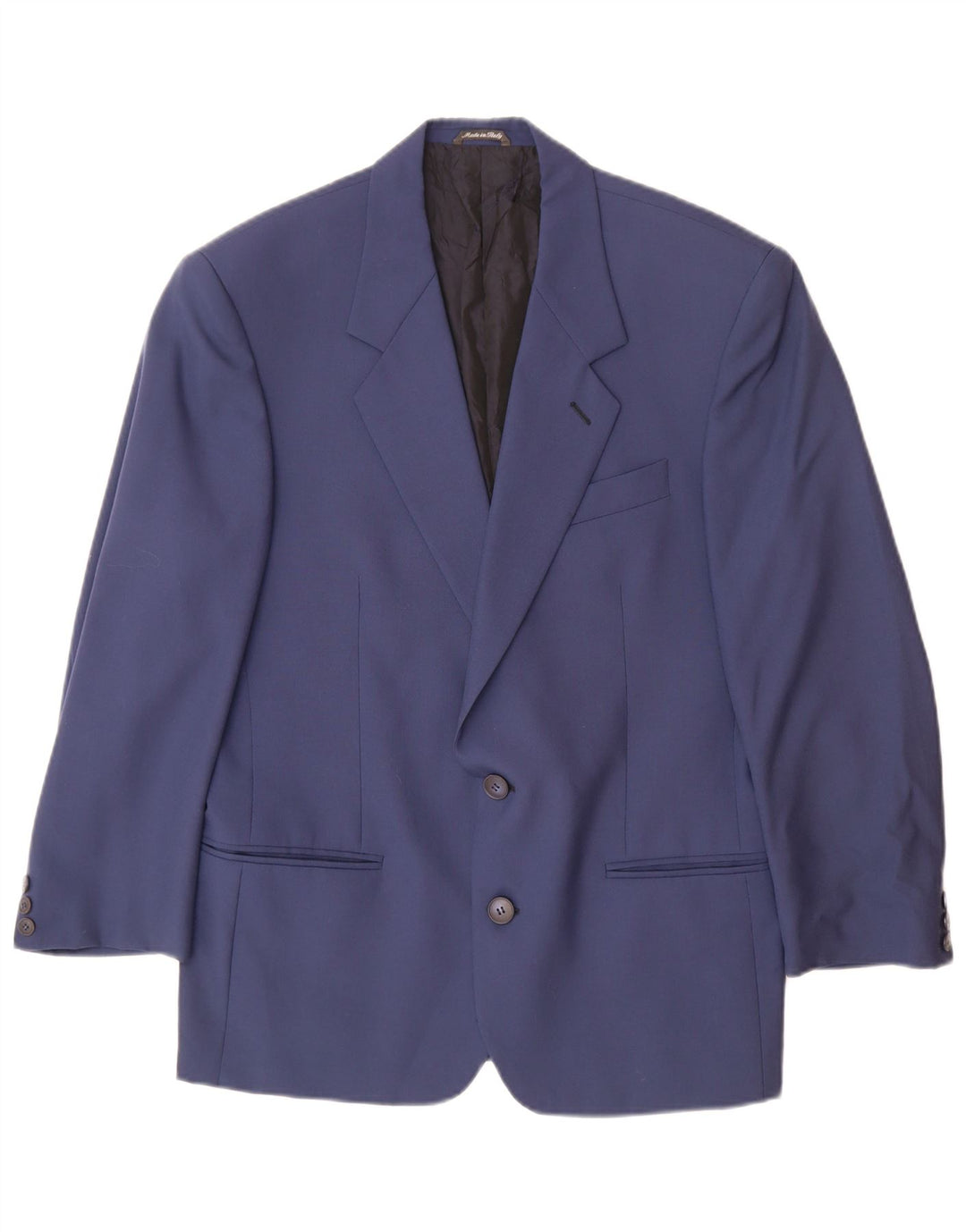 Jaqueta blazer masculina Biagiotti com 2 botões Reino Unido 38 azul médio lã nova