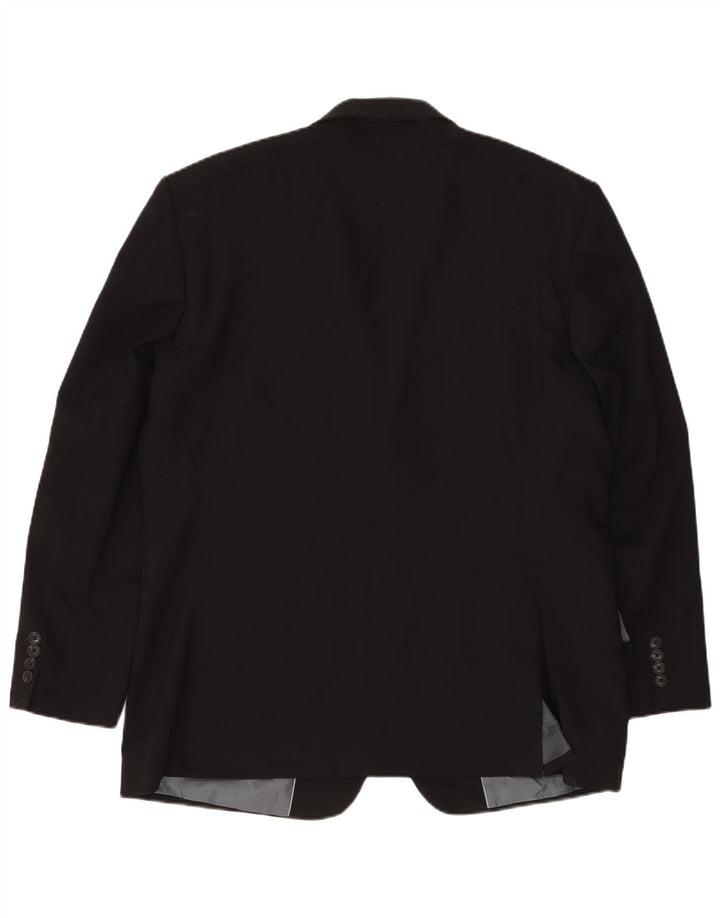 Jaqueta blazer masculina de 2 botões Marks & Spencer Reino Unido 46 XL lã preta