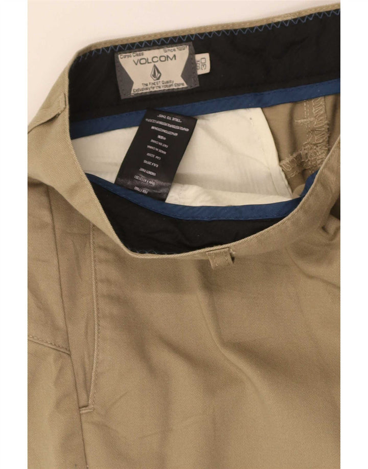 Calça Chino Reta Masculina Volcom W30 L27 Algodão Bege
