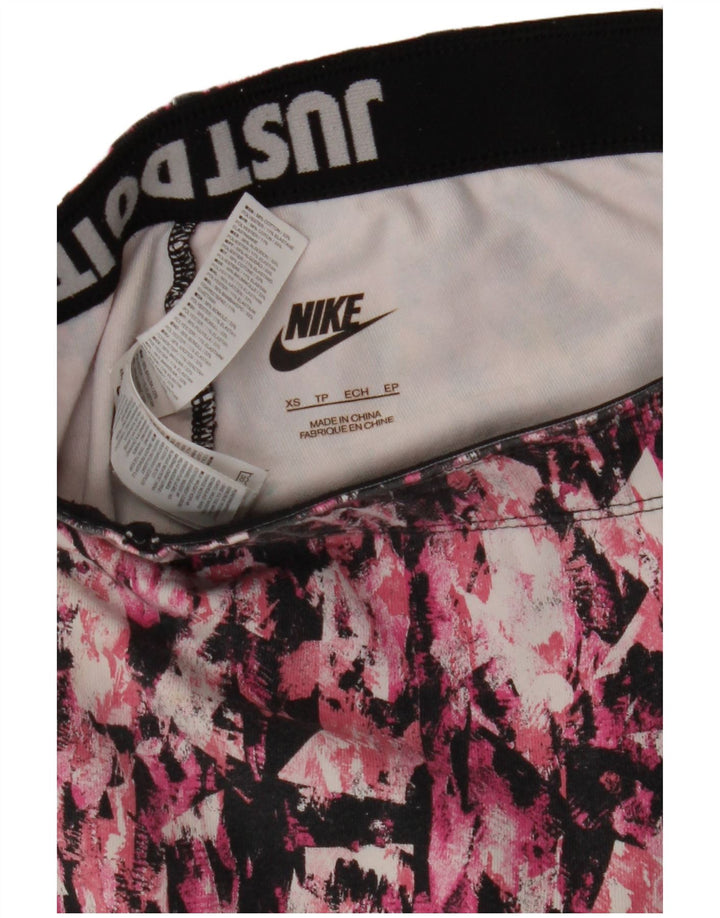 Leggings femininas Nike Abstract Pattern UK 4 XS rosa algodão