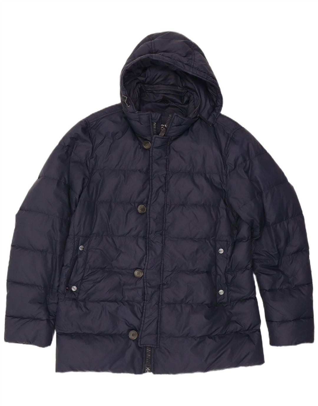 Jaqueta acolchoada masculina Herno com capuz UK 38 azul marinho médio