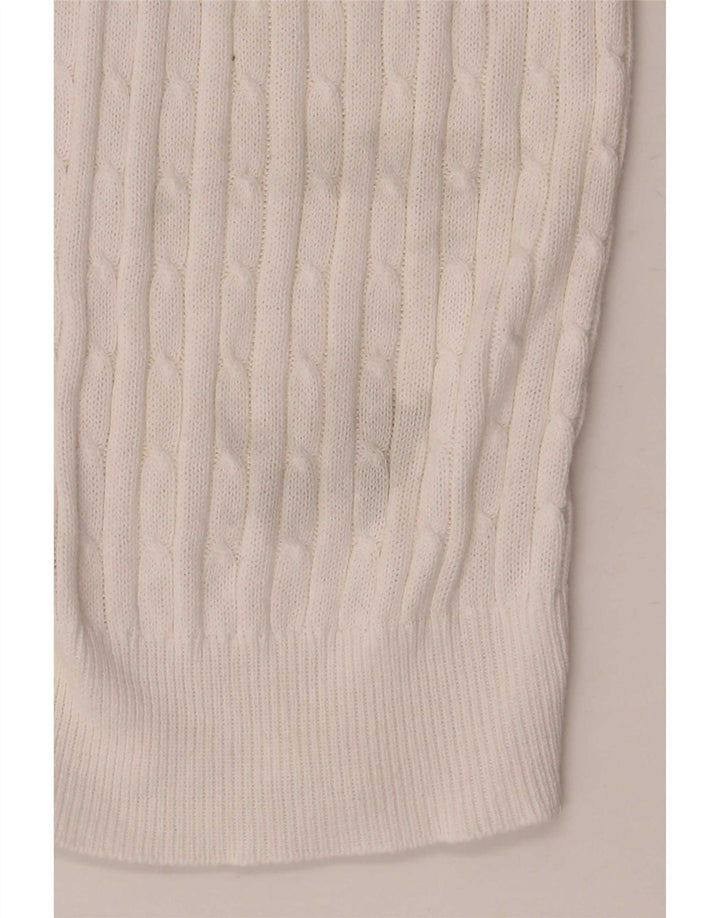 Suéter cardigã feminino Zara Reino Unido 12 algodão branco médio