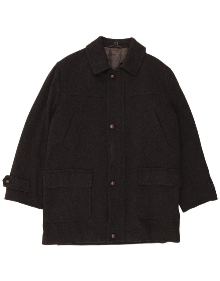 Sobretudo masculino Overland UK 38 lã cinza médio