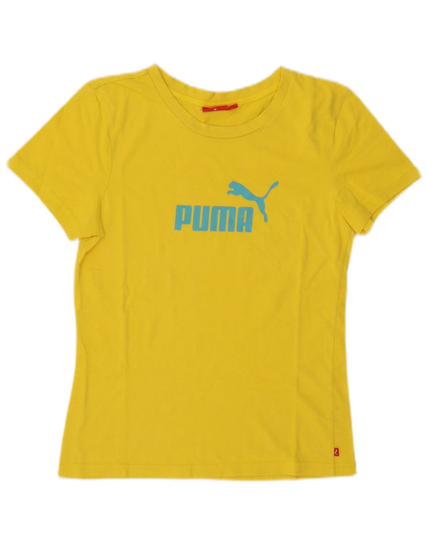 Puma Camiseta Feminina Graphic Top UK 14 Médio Amarelo