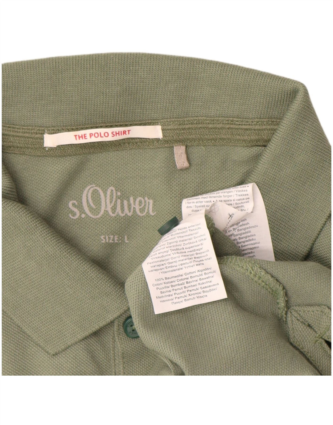 Camisa polo masculina S.Oliver grande algodão verde
