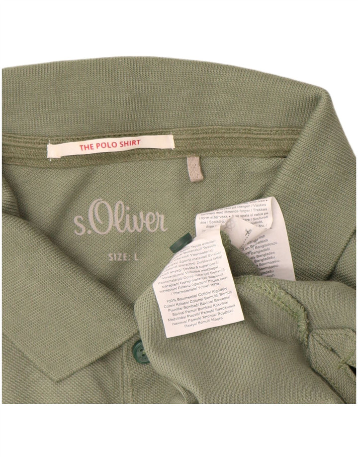 Camisa polo masculina S.Oliver grande algodão verde