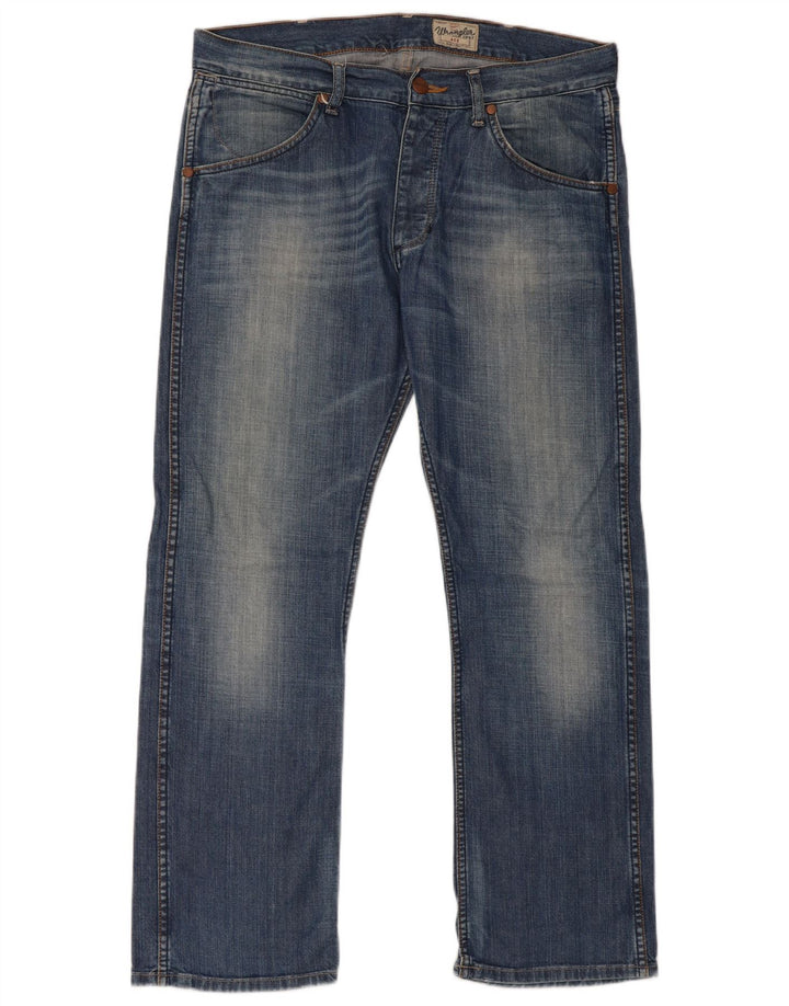 WRANGLER Masculino Ace Straight Jeans W34 L30 Azul Algodão