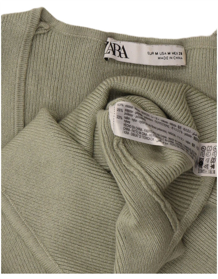 Macacão feminino de manga comprida Zara Reino Unido 8 pequeno cáqui viscose