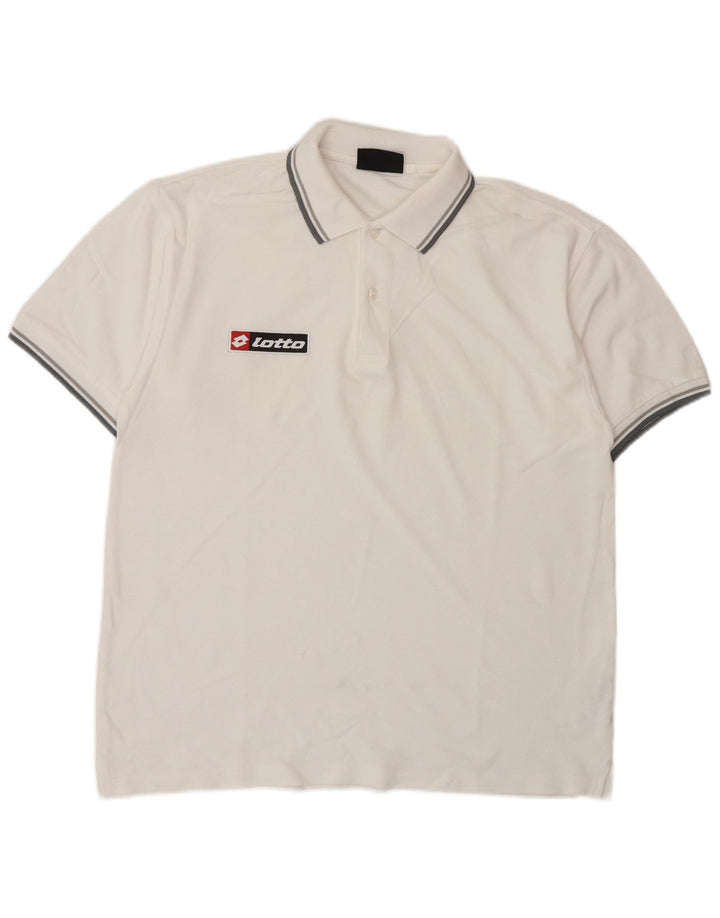 Camisa polo masculina Lotto grande algodão branco