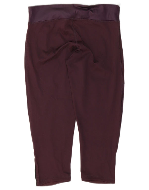 Adidas Womens Capri Leggings UK 8/10 Pequeno Roxo Colorblock Poliéster