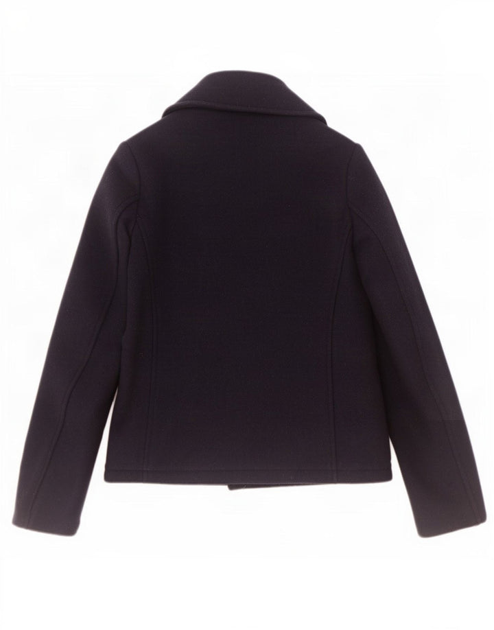 Fat Face Womens Pea Coat Reino Unido 10 Lã Azul Marinho Pequeno