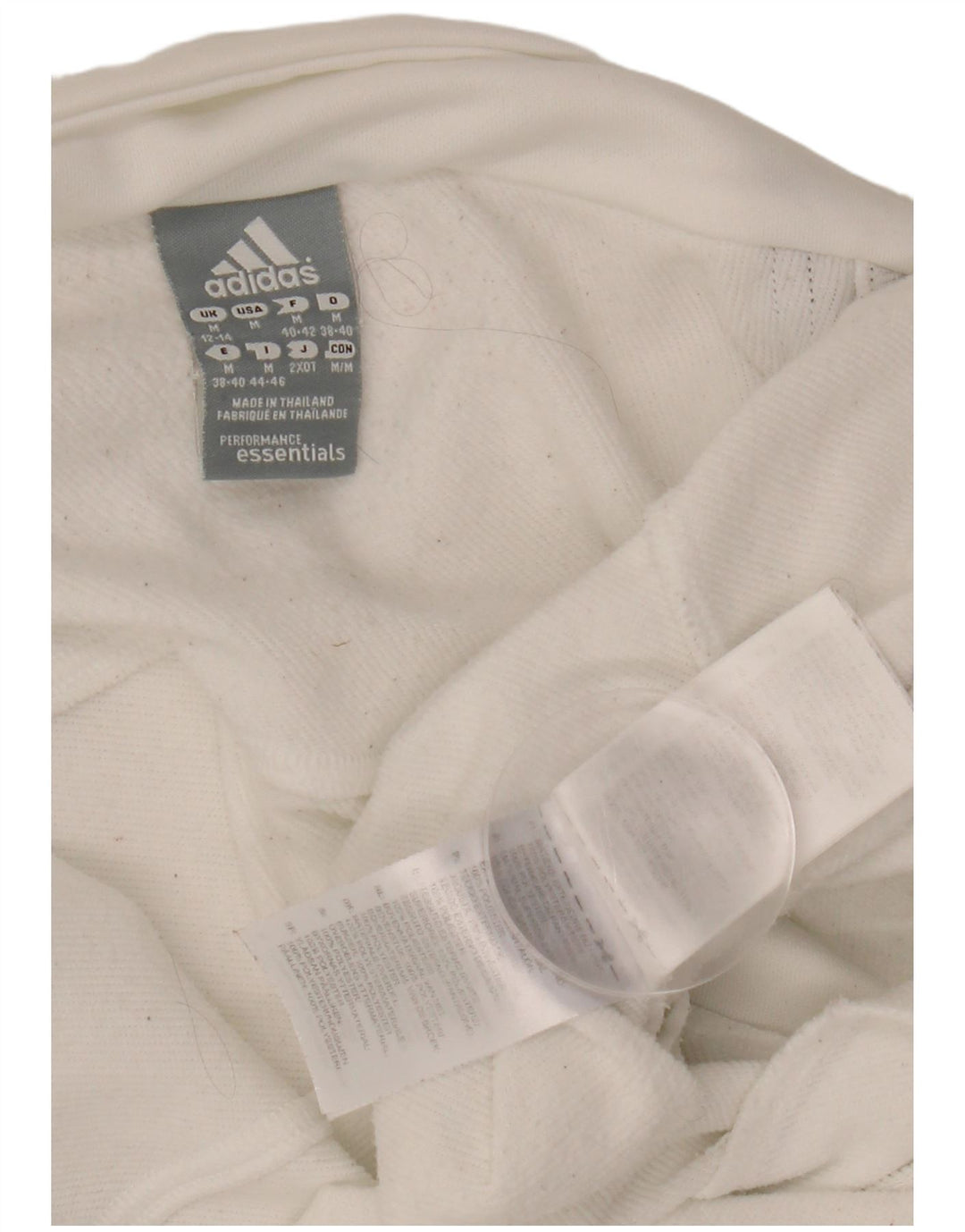 ADIDAS Womens Tracksuit Top Jacket UK 12/14 Médio Poliéster Branco