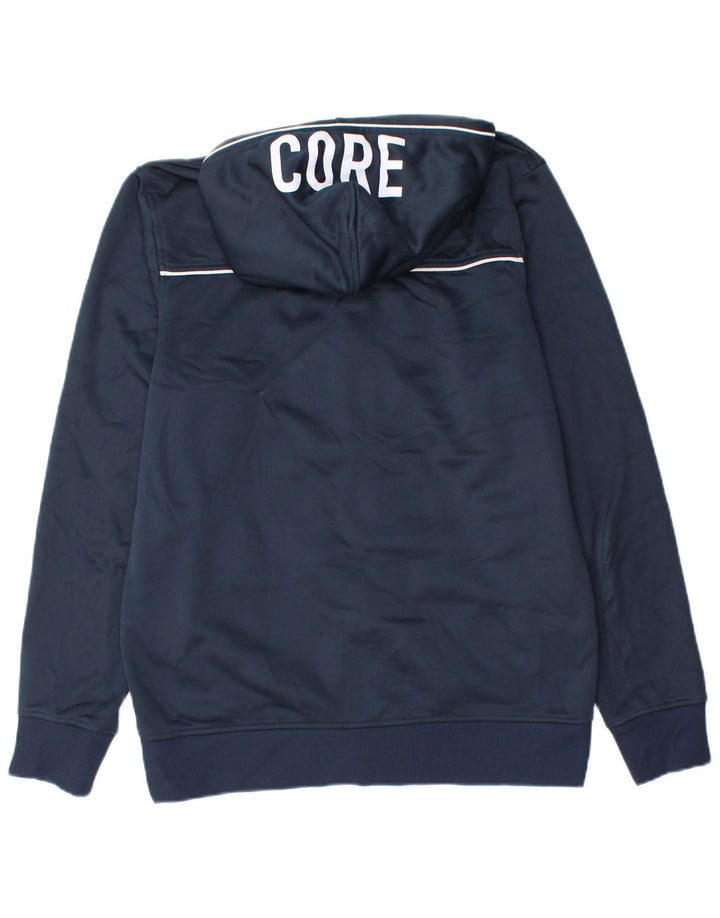 Suéter masculino com capuz e zíper gráfico Jack & Jones poliéster azul marinho médio