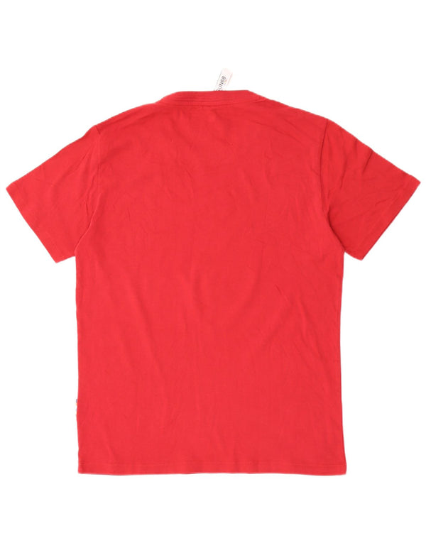 Camiseta masculina Sun68 com estampa gráfica grande de algodão vermelho