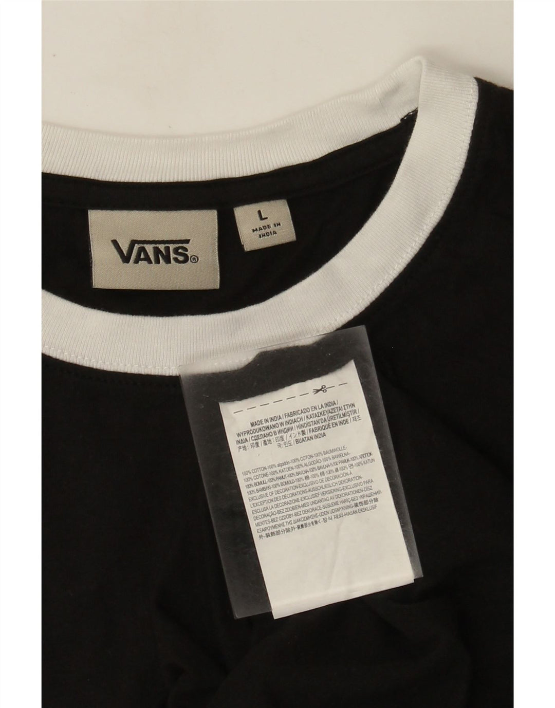 Camiseta Vans masculina gráfica grande algodão geométrico preto