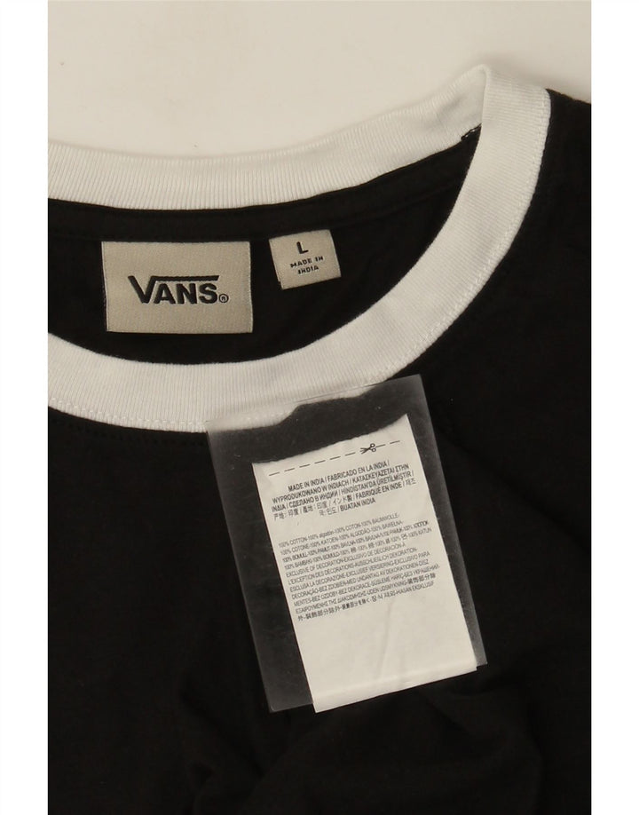 Camiseta Vans masculina gráfica grande algodão geométrico preto