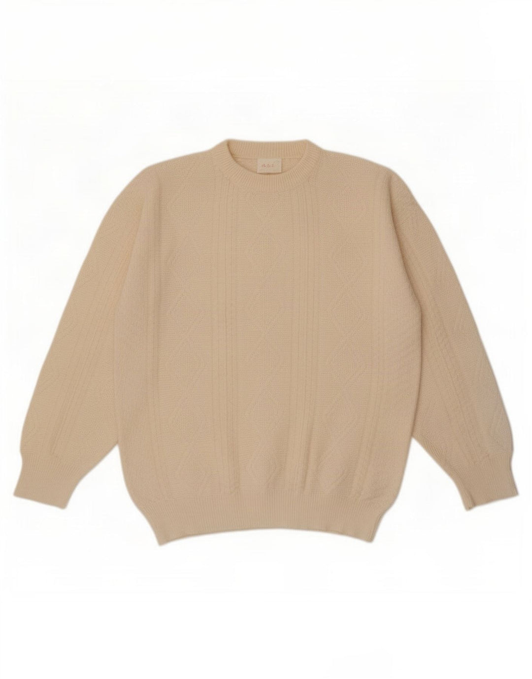 Suéter masculino A.S.F com gola redonda, médio off white