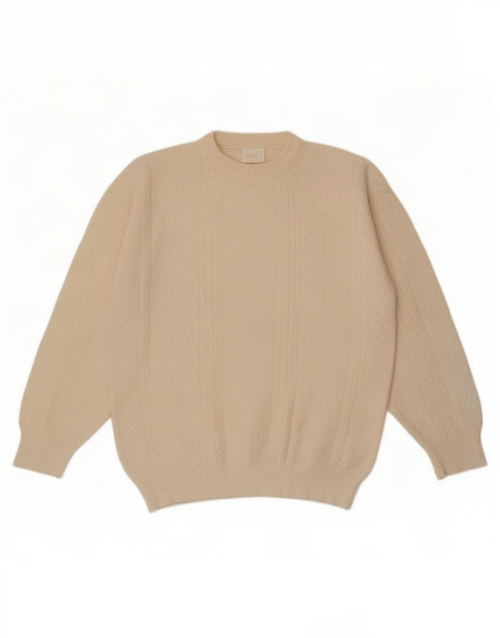 Suéter masculino A.S.F com gola redonda, médio off white
