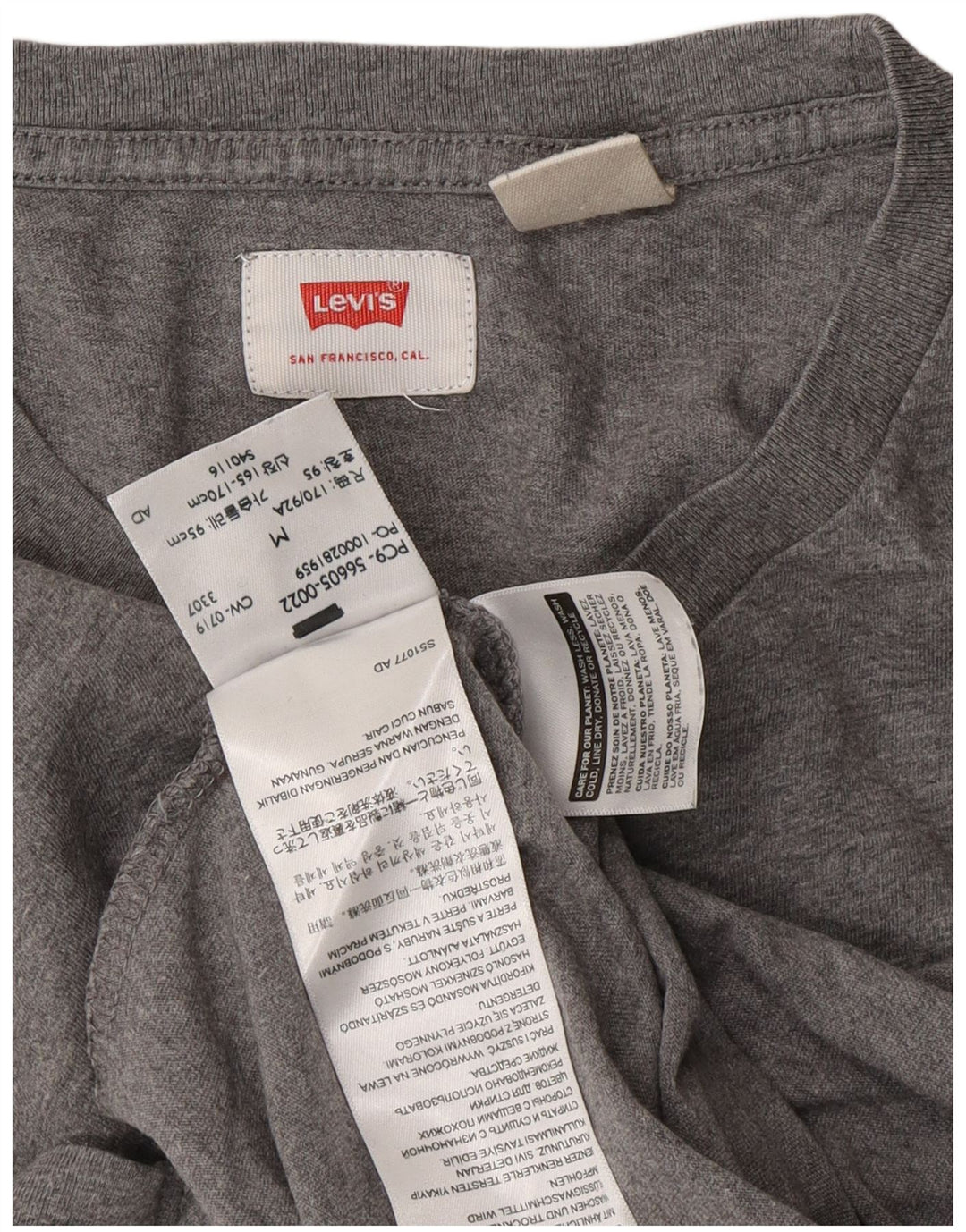 Camiseta masculina LEVI'S Top cinza médio algodão