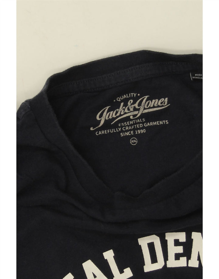 Camiseta gráfica masculina Jack & Jones Top 2XL Azul marinho