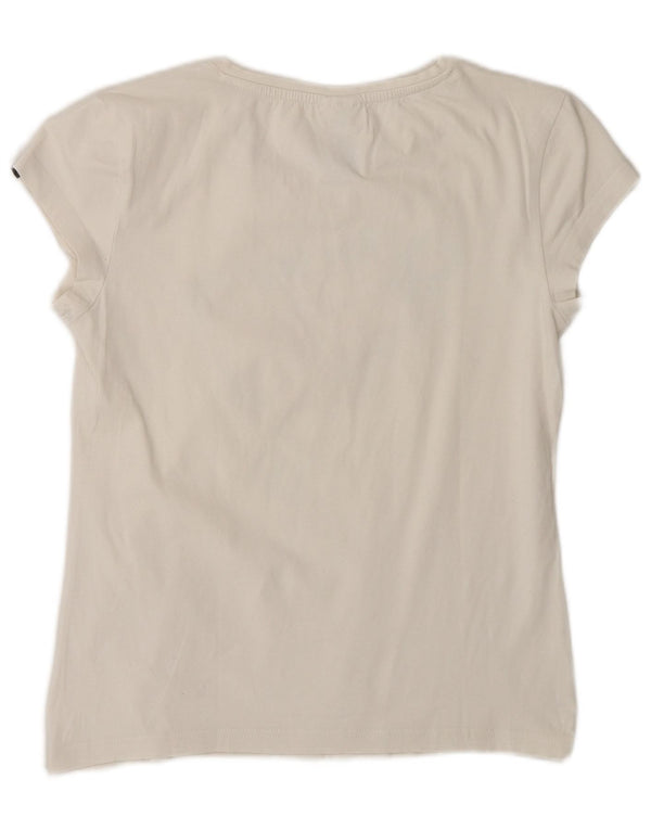 Camiseta feminina gráfica Adidas UK 8/10 pequena branca floral algodão