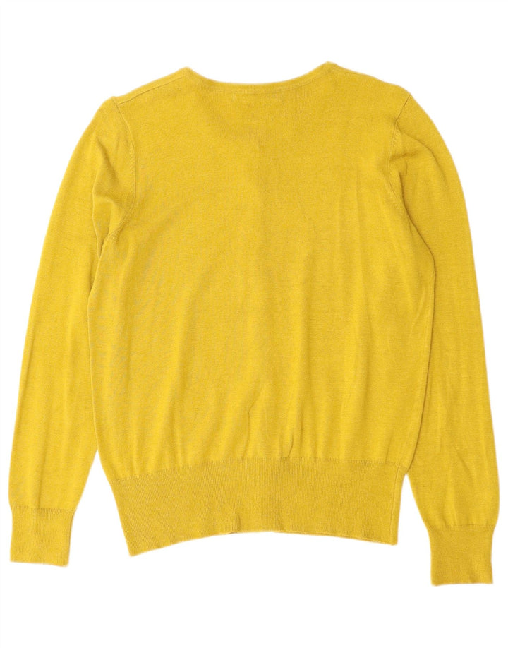 Suéter cardigã feminino MARKS & SPENCER Reino Unido 10 pequeno amarelo