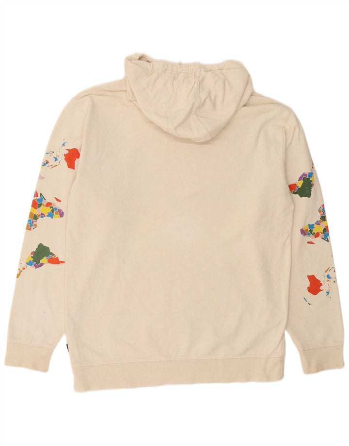 Vans masculino gráfico moletom com capuz grande algodão branco
