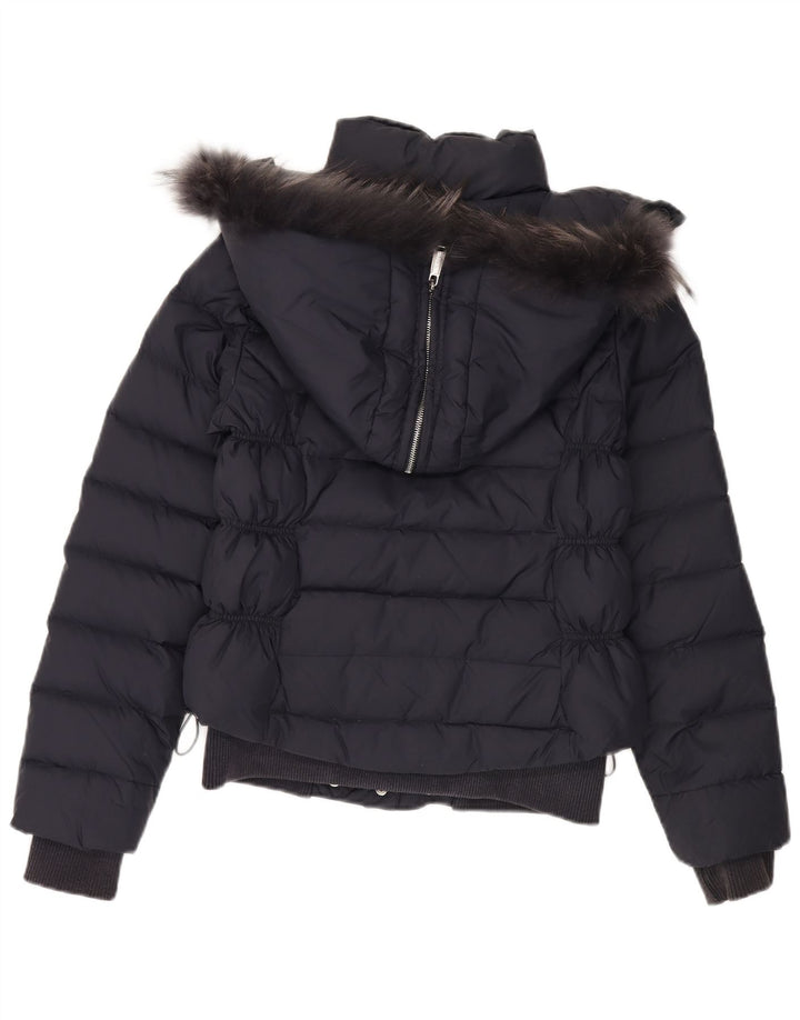 Jaqueta acolchoada com capuz feminina Zu Elements UK 12 médio azul marinho poliamida