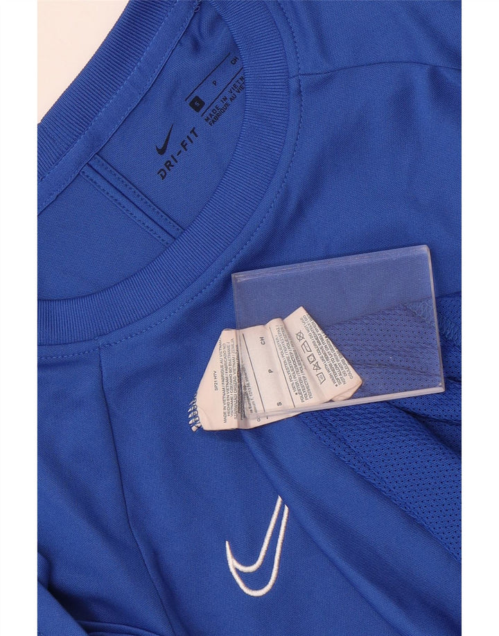 Camiseta masculina NIKE Dri Fit Top pequeno azul colorblock poliéster