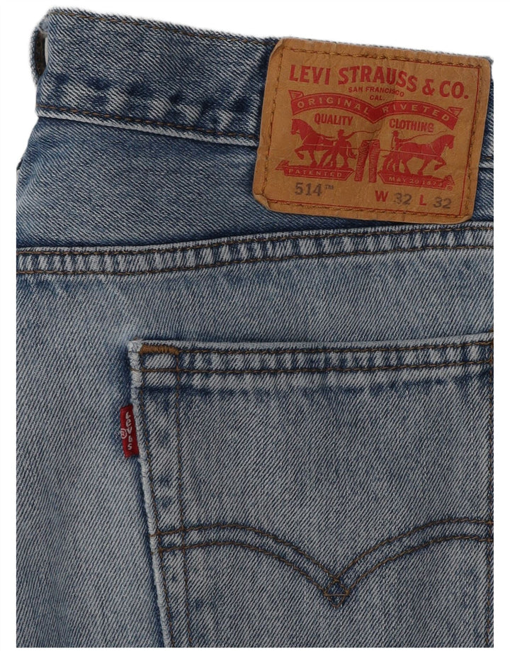 LEVI'S Masculino 514 Straight Jeans W32 L32 Azul Algodão