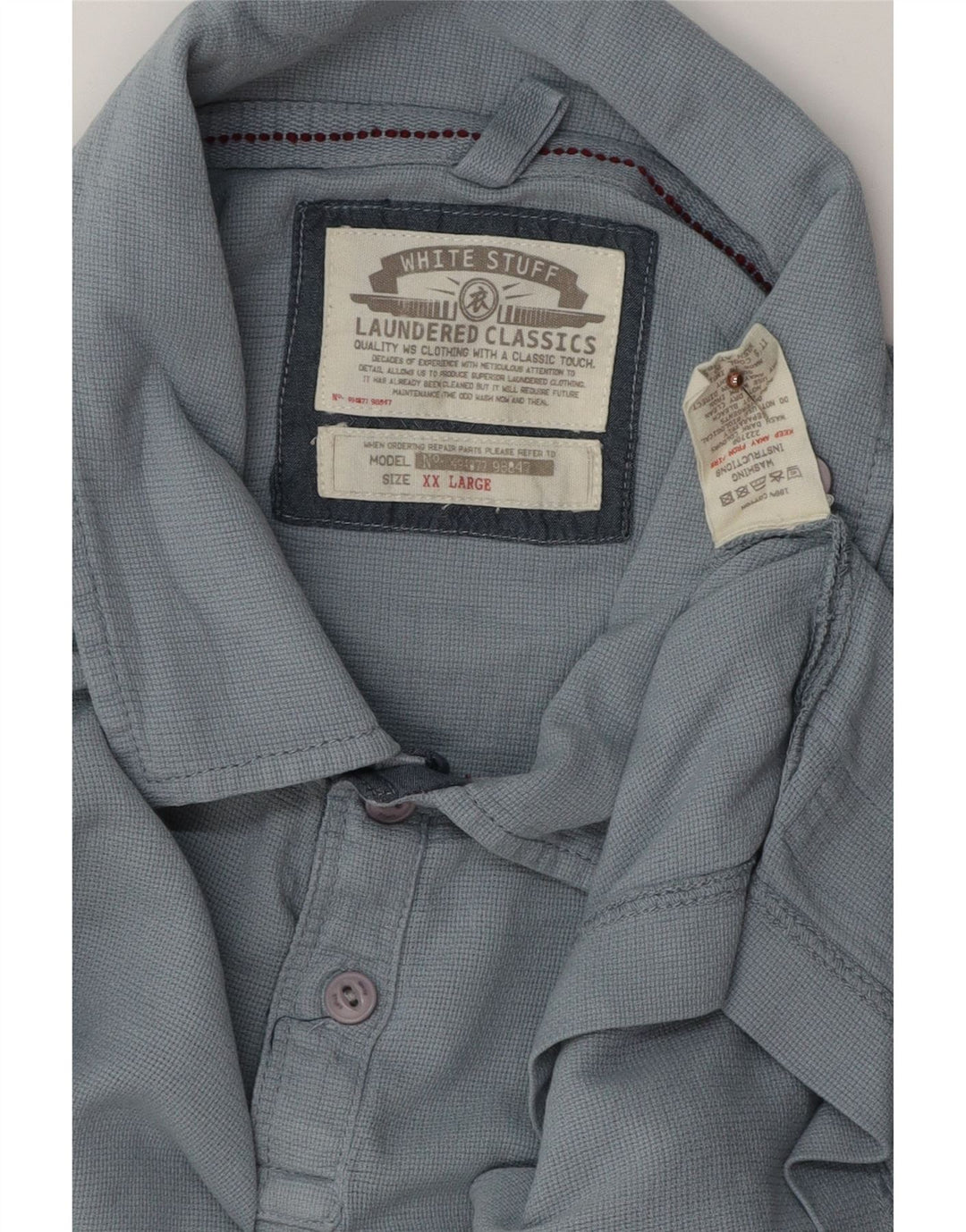 Camisa polo masculina WHITE STUFF 2XL algodão azul