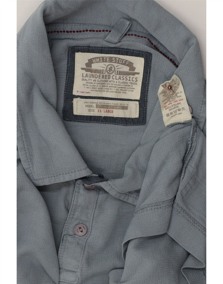 Camisa polo masculina WHITE STUFF 2XL algodão azul