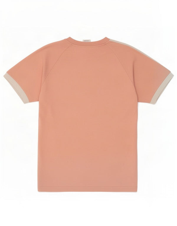 Adidas Mens T-Shirt Top Pequeno Algodão Colorblock Rosa